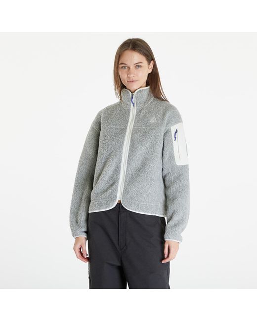 Nike Gray Acg "arctic wolf" polartec® oversized fleece full-zip jacket sea glass/ sea glass/ summit white