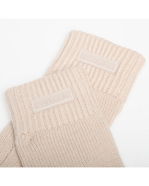 Calvin Klein Patch Wool Knitted in het Natural