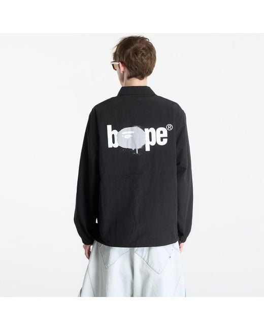 A Bathing Ape Black Jacket Bape Reversible Coach Jacket