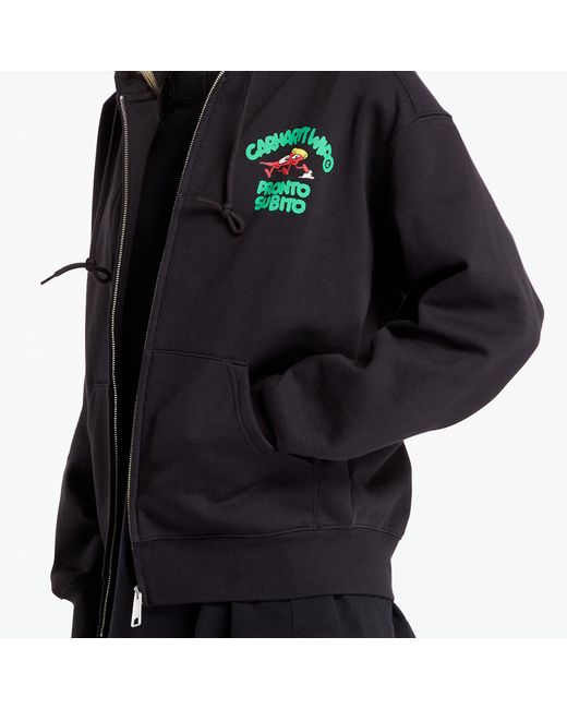 Carhartt Sweatshirt Hooded Pronto Sweat Jacket in het Black