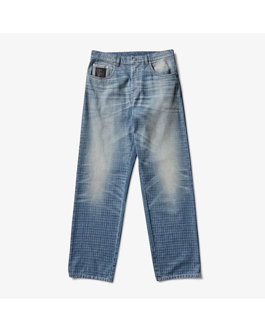 Umbro Blue Jeans By Slamjam Checked Jeans for men