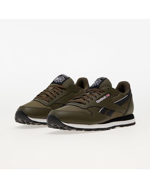 Reebok Classic Leather Army Green/ Core Black/ Ftw White for Men | Lyst