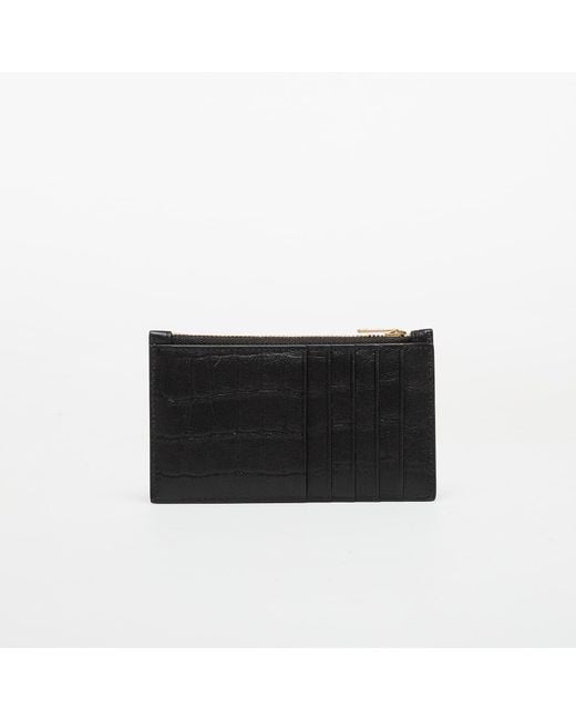 Calvin Klein Black Portmoine Croc 6 Cc Cardcase