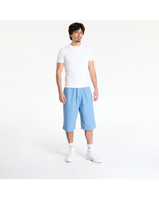 Pleasures Blue Glitter Baggy Denim Shorts for men