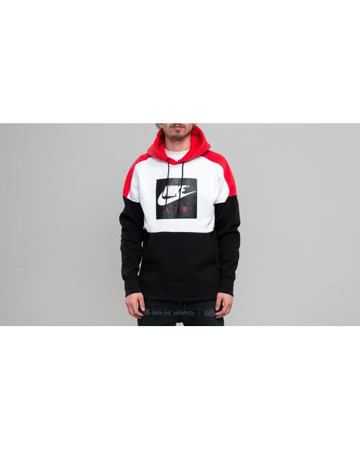 Nike Sportswear Fleece Pullover Hoodie White/ Red/ Black for Men | Lyst