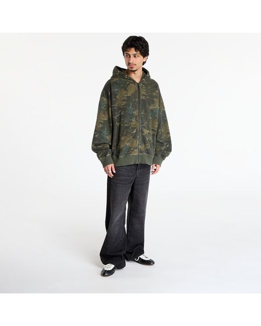 Carhartt Sweatshirt Hooded Benton Sweat Jacket Camo Combi/ Garment Dyed in het Green