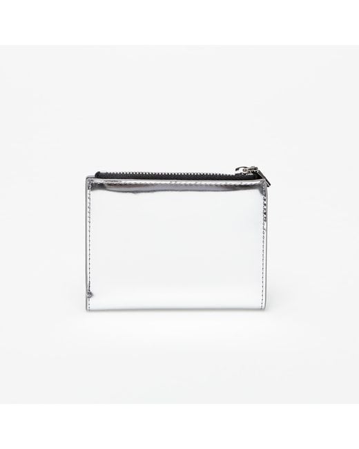 DIESEL White Bi-fold Zip Wallet Silver