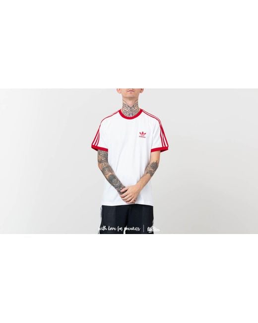 Adidas Originals 3-stripes Tee White/ Power Red for men