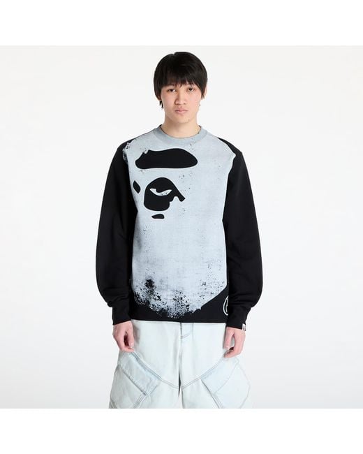 Sweatshirt ape head over print crewneck sweat m l A Bathing Ape pour homme en coloris Blue