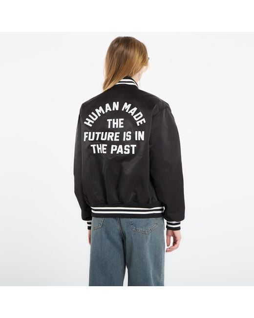 Human Made Black Jacket Nylon Stadium Jacket