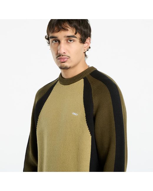 Obey Green Sweatshirt Obey Raglan Crew Neck Sweater for men