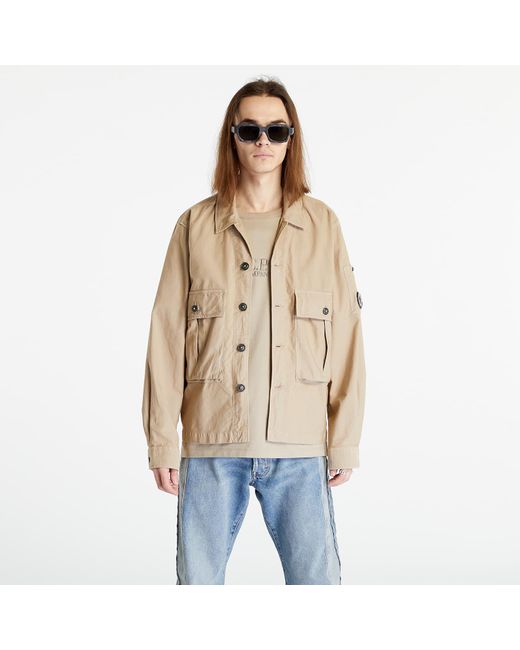 C.P. Company Ottoman Long Sleeve Shirt Cobblestone in Natural for