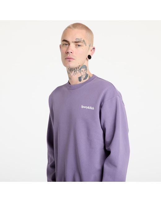 Sporty & Rich Purple Sweatshirt Health Is Wealth Crewneck Dusty Grape