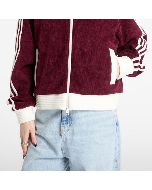 Adidas Originals Red Sweatshirt Adidas Velour Knit Track Top