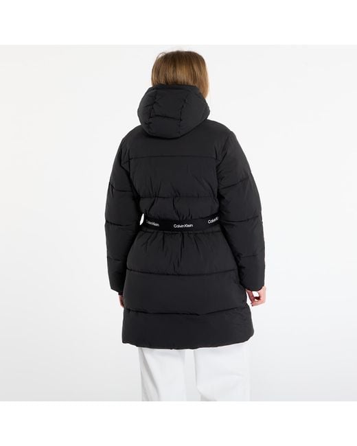 Calvin Klein Black Jacke Jeans Belted Midweight Coat