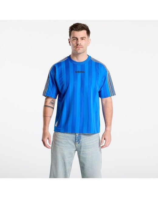 Adidas Originals Blue T-Shirt Adidas 90S Stripe Jersey for men