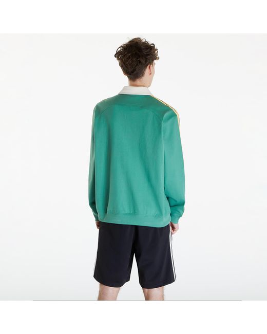 Adidas Originals Green Adidas Collared Sweatshirt for men