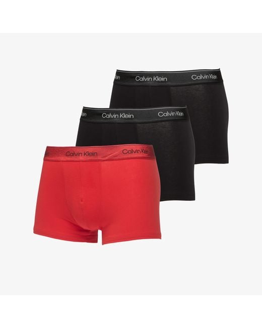 Calvin Klein Boxers Trunk 3-Pack in het Red voor heren