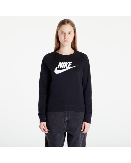 Nike Blue Sweatshirt sportswear essential hybrid crewneck black/ white xs