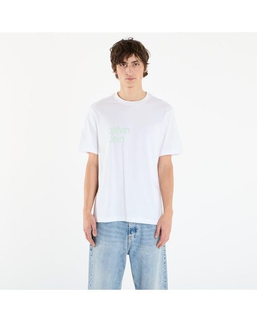 Calvin Klein White T-Shirt Jeans Ss 20S Io Ck Graphic Tee for men