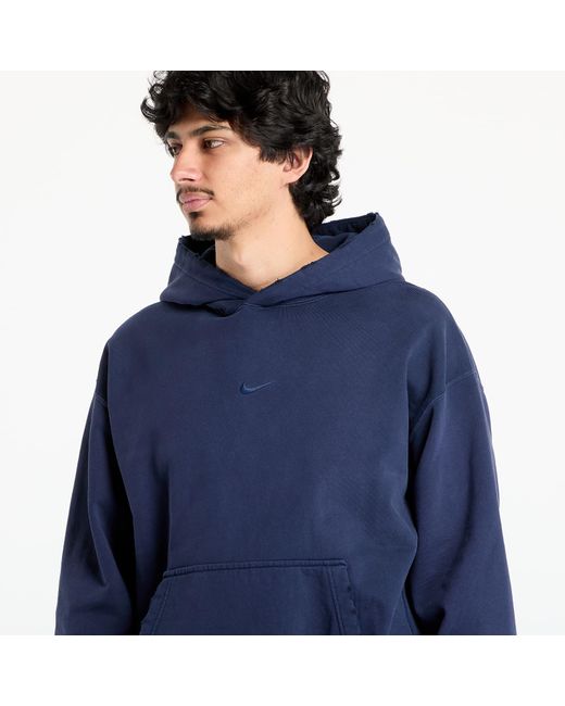 Nike Sweatshirt Solo Swoosh French Terry Pullover Hoodie Obsidian/ Obsidian in Blue für Herren