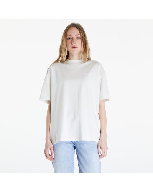 Calvin Klein White Jeans Embroidered Slogan T-shirt