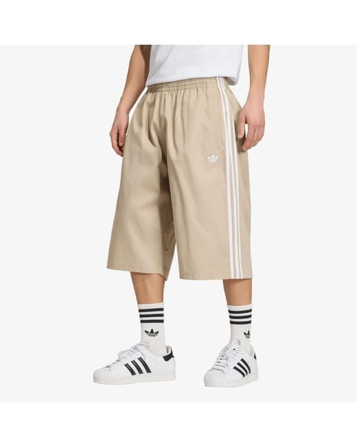 Mens Short In Twill Di Cotone Adicolor Sst di Adidas Originals in Natural da Uomo