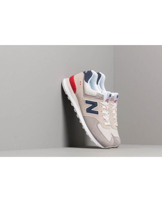 New Balance Gray 574 Grey/ Blue/ Red for men