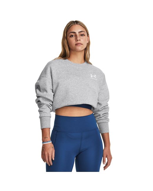 Under Armour Gray Icon Fleece Oversized Crew Mod Light Heather