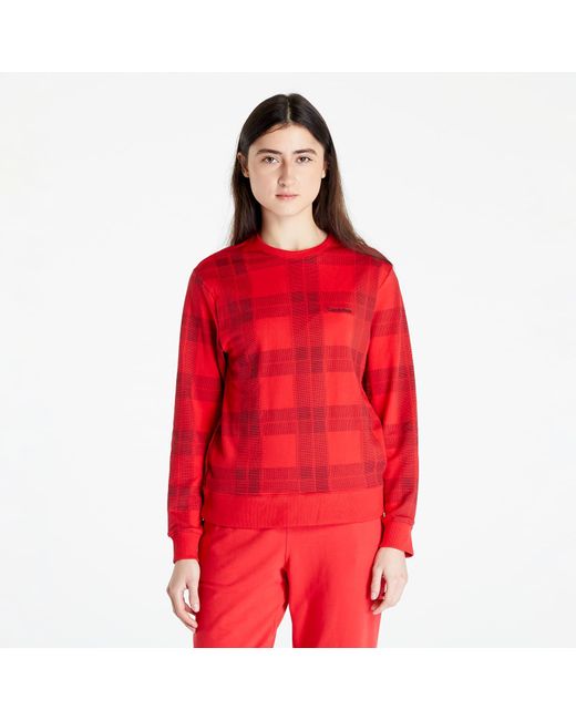 Mc holiday lw rf l/s sweatshirt textured plaid/ exact di Calvin Klein