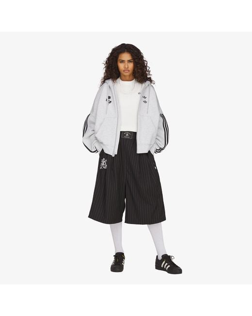 Adidas Originals Korte Broek Adidas X Willy Chavarria Pinstripe Long Short in het Black voor heren
