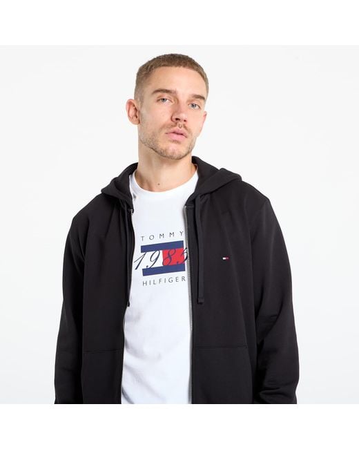 Tommy Hilfiger Sweatshirt Essential Terry Zip Through in het Black voor heren