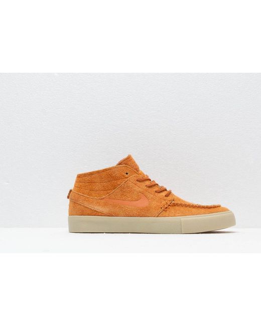 Nike Sb Zoom Stefan Janoski Mid Crafted Skate Shoe In Orange For Men Lyst