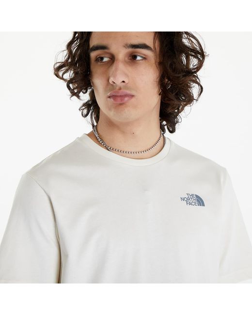 The North Face S/s Redbox Tee White Dune/ Blue for men