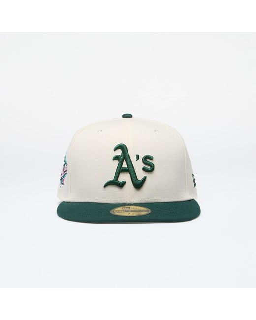 KTZ Green Cap Oakland Athletics 59fifty Fitted Cap Light Cream/ Official Team Color 7 1/4