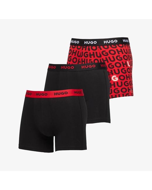 Boss Boxer Brief Design 3-Pack in het Red voor heren