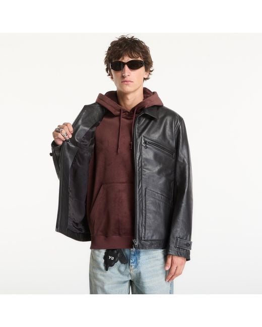 Y-3 Black Jacket Leather Blouson for men