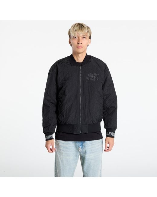 Pleasures Black Jacket Daft Club Reversible Bomber for men