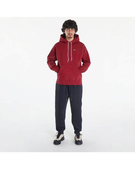 Solo swoosh fleece pullover hoodie team red/ white Nike pour homme