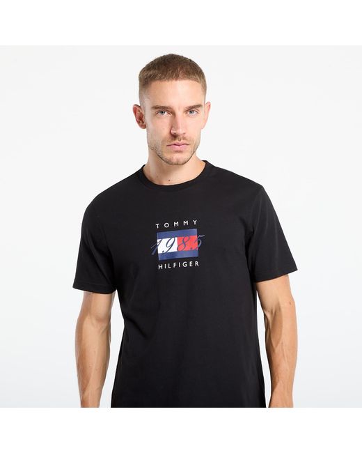 Tommy Hilfiger T-Shirt Linear Flag Graphic Tee in Black für Herren