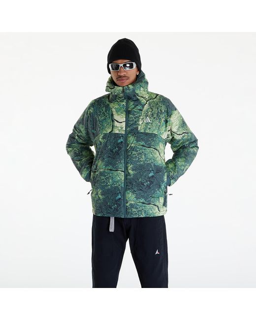 Acg "rope de dope" therma-fit adv allover print jacket vintage green/ summit white di Nike da Uomo