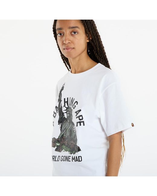 T-shirt statue of liberty tee unisex xl A Bathing Ape en coloris White