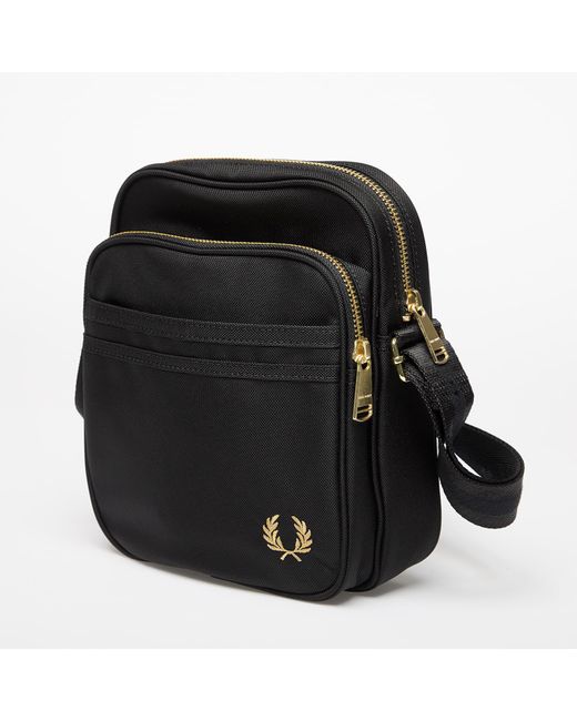Borsa Textured Nylon Side Bag di Fred Perry in Black