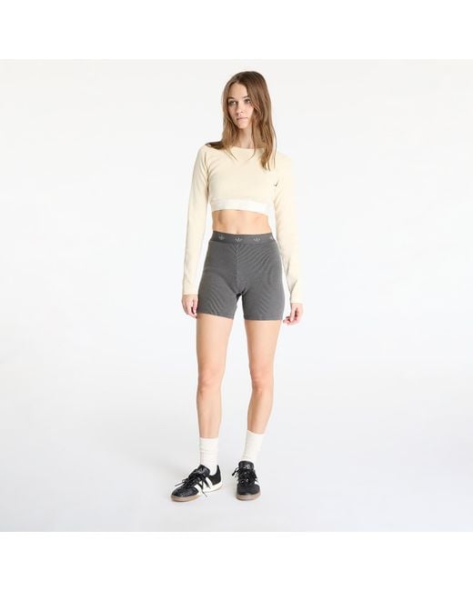 Adidas Originals Gray Shorts Adidas Ribbed Booty Short