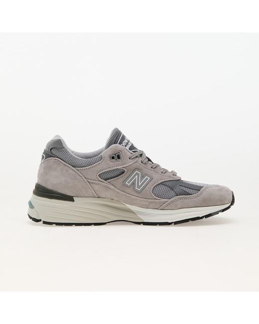 New Balance White 991 Grey