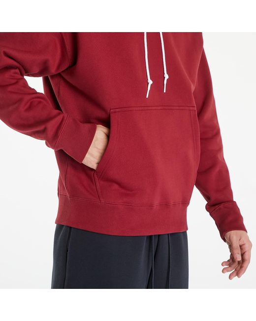 Solo swoosh fleece pullover hoodie team red/ white di Nike da Uomo