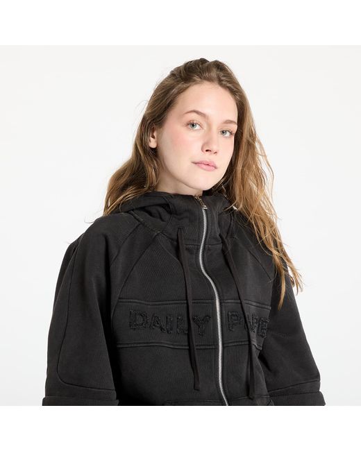 Daily Paper Black Sweatshirt Garment Wash Zip Up Hoodie