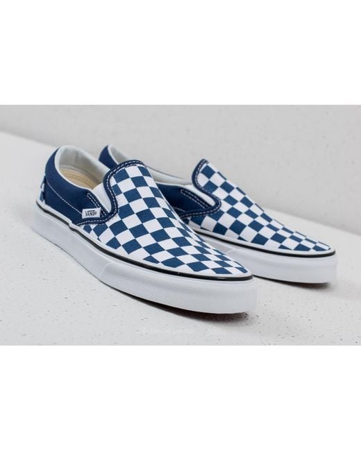 Vans Classic Slip-on (checkerboard) Estate Blue for Men | Lyst