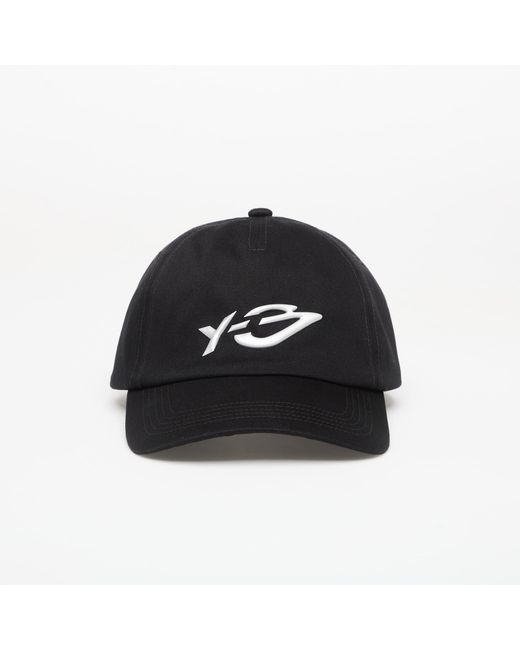 Y-3 Black Strapback Graphic Logo Cap