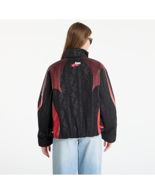A Bathing Ape Black Jacket Aba Frame Monogram Jacquard Multi Logo Padded Jacket
